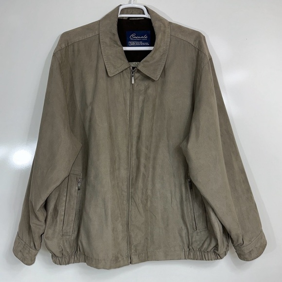 Men’s Roundtree & Yorke Faux Suede/Microfiber Zip Front Jacket - Picture 1 of 11